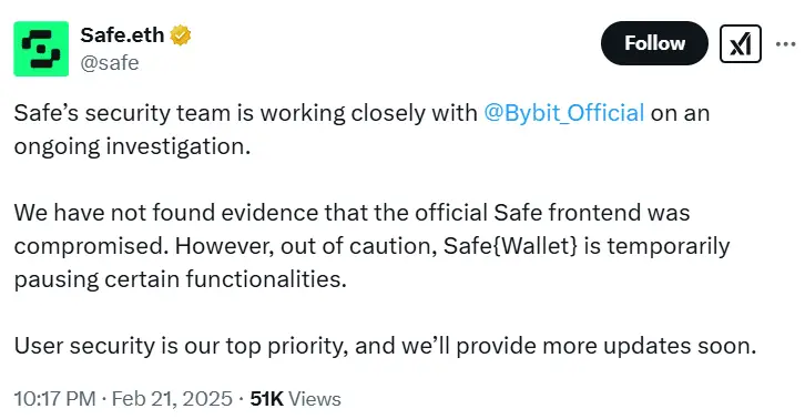 Safe Investigating Bybiy Hack